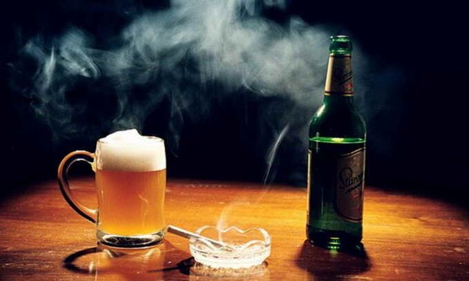 alcohol and smoking as the cause of osteochondrosis of the breast